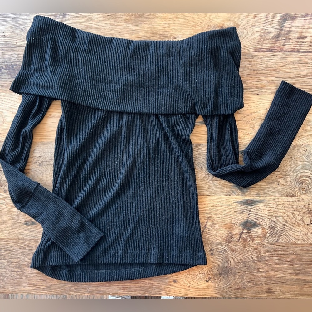 We The Free Black Off-Shoulder Top